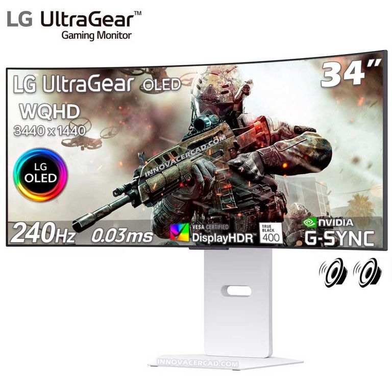 MONITOR GAMING 34GX90SA-W 34 UltraGear Curvo OLED WQHD 240Hz 003ms G-Sync
