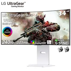 LG - MONITOR GAMING 34GX90SA-W 34 UltraGear Curvo OLED WQHD 240Hz 003ms G-Sync