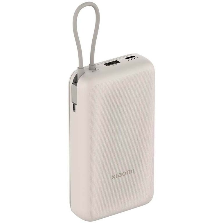 Power Bank 20000mah 33w Carga Rapida cable Integrado - Beige