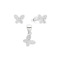 SANTORAL - Juego Mariposas Brillos - Plata