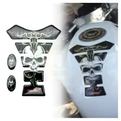 GENERICO - STIKER CALAVERA PARA TAPA DE TANQUE MOTO 3PCS
