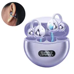 GENERICO - Audífonos Earcuff Clip TWS Bluetooth 5.4 - Lila