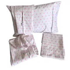 GENERICO - Sábanas de cuna - estrella rosado - 4 piezas más almohada