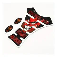 GENERICO - STIKER DIABLO ROJO PARA TAPA DE TANQUE MOTO 3PCS