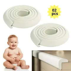 GENERICO - PROTECTOR ANTIGOLPES PARA MUEBLES Y MESAS – SEGURIDAD INFANTIL CON 2 ROLLOS DE ESPUMA BLANCO