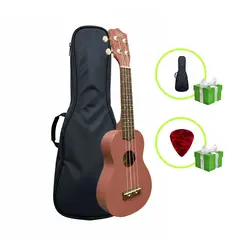 TITAN - UKELELE SOPRANO COLOR MARRÓN CON FUNDA - MARCA TITÁN
