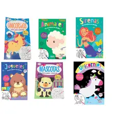 GENERICO - Pack x 2 libros para Colorear con agua niña