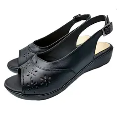 GENERICO - Sandalias en Cuero Genuino con correa en taco de 03cm