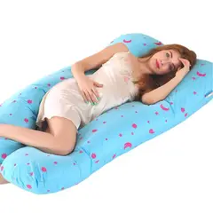 GENERICO - Almohada Multipostural Embarazo Embarazada Lactancia Celeste con diseños Carmesi