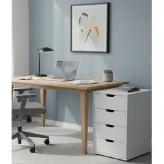 GENERICO - Cajonera vintage 4 cajones melamina Blanca