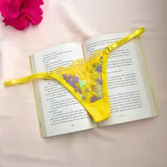GENERICO - Ropa interior de mujer Hilo Amarillo Tul Año nuevo