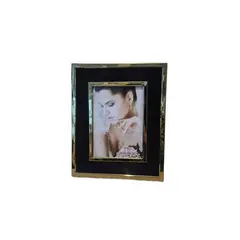 GENERICO - Cuadro Portarretrato Decorativo Negro con Borde Dorado - Adorno Elegante para Sala Regalo Ideal