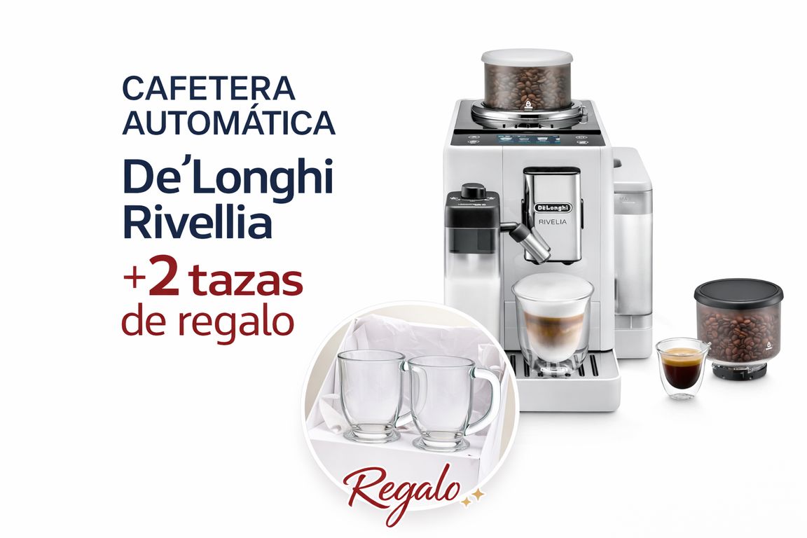 Cafetera Superautomática De’Longhi Rivelia EXAM440.55.BG, 1450 W, 19 bares, pantalla tactil
