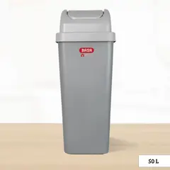 BASA - Papelera de Polipropileno Vaivén Elite Pro Gris 50 Litros