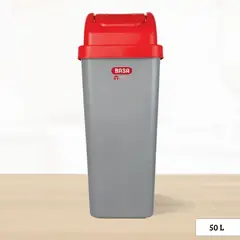 BASA - Papelera de Polipropileno Vaivén Elite Pro Rojo 50 Litros