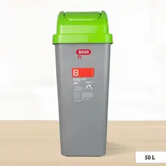 BASA - Papelera de Polipropileno Vaivén Elite Pro Verde 50 Litros