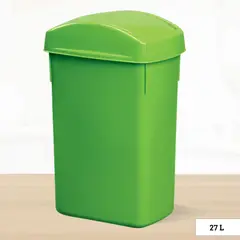 REY - Papelera Rectangular Verde 27 Litros