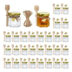 U BUY - Lote Mini Tarros De Miel De Cristal De 45 Ml Con Tapón Nylon