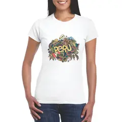 GENERICO - Polo Mujer diseño Perú - Nathalie Love It - Blanco