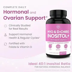 GENERICO - Optify Suplemento de mio-inositol y D-Chiro inositol para mujeres 120 Capsulas