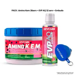 EVOGEN - Amino K.E.M 30 servicios Watermelon + Evp-aq Glicerol Liquido 32 serv Watermelon + Embudo