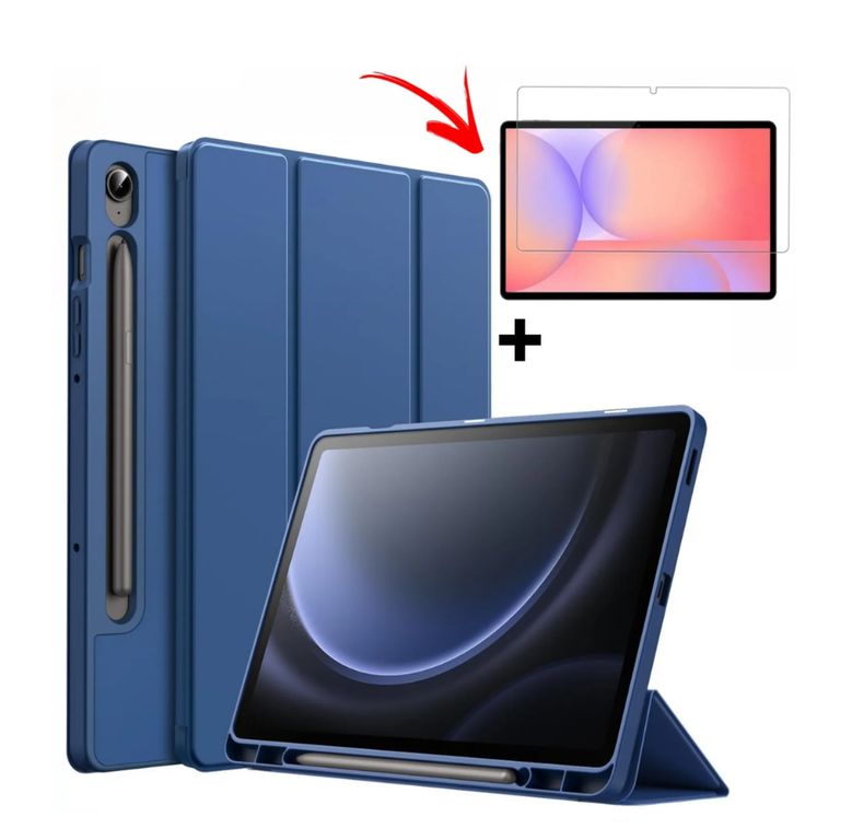 Funda Smart cover Samsung S10 LITE color AZUL + mica de vidrio