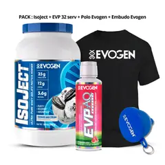 EVOGEN - IsoJect 26 Serv Cookie + Evp-aq Glicerol 32 serv Watermelon + Polo + Embudo