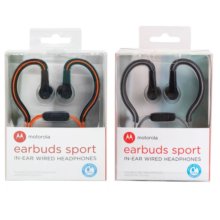 Audifonos Earbuds Sport SH008 set de 2 negro+naranja