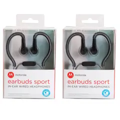MOTOROLA - Audifonos Earbuds Sport SH008 set de 2 negro+negro
