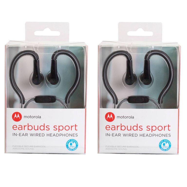 Audifonos Earbuds Sport SH008 set de 2 negro+rojo