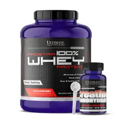 ULTIMATE NUTRITION - Prostar 100 % Whey 5 LB - Strawberry+ Creatina 120 g + Scoop