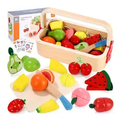 GENERICO - Set de Juego de Canasta de Frutas de Madera