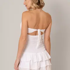 FORBER - Vestido Blanco Corto Mujer