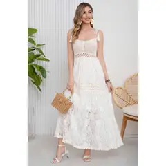 ARMA TU LOOK - VESTIDO MARGARITA LARGO HILO Y ENCAJE TRES TIEMPOS