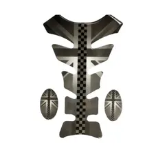 GENERICO - STICKER TANQUE LATEX NEGRO C/ BLANCO RACING 3 PCS