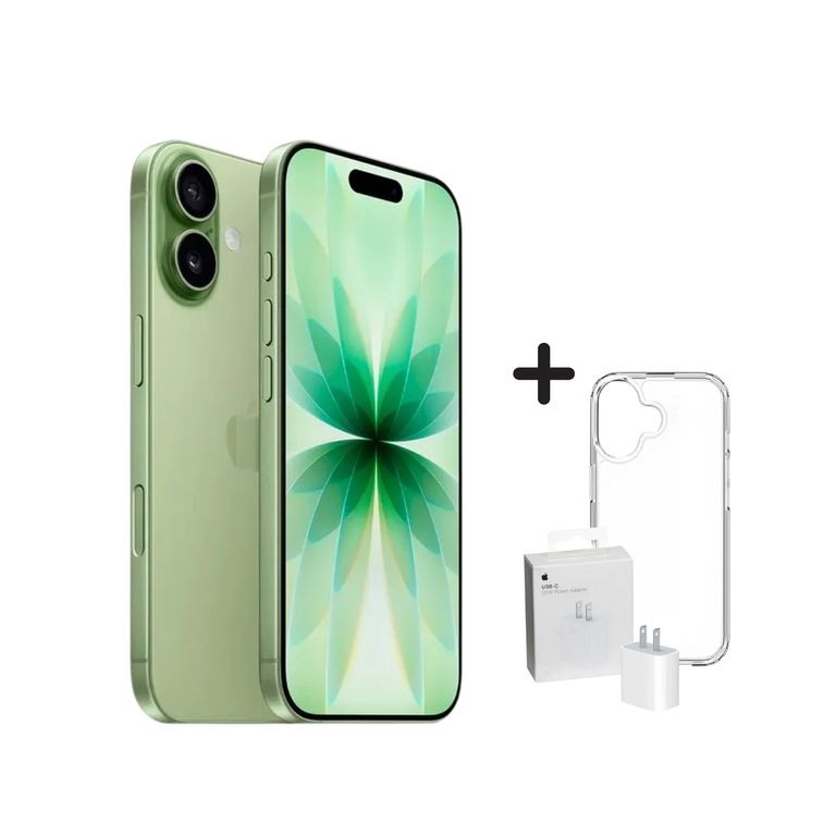 IPHONE 17 256GB CHIP FISICO - VERDE + CARGADOR + CASE PROTECTOR