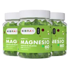 NIBRAY - Citrato de Magnesio con Vitamina C para Niños en Gomitas Pack 3 Frascos Kids