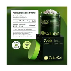 GENERICO - NAD+ CORE Liposomal 250mg Cata-Kor - Rejuvenecimiento natural - Pureza USA - 60 cápsulas