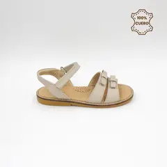 GENERICO - Sandalias Mujer Cecilia Cuero Manteca