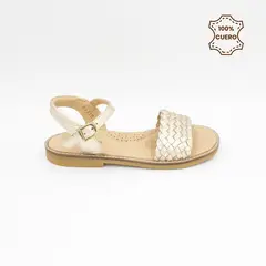 GENERICO - Sandalias Mujer Moana Cuero Dorado