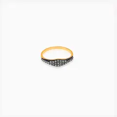 ALDO & CO - Anillo oro amarillo 18K medio riviére marquise con 2 hileras brillantes champagne