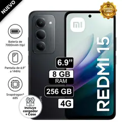 REDMI - Celular Xiaomi 15 256GB 8GB RAM Negro