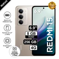 REDMI - Celular Xiaomi 15 256GB 8GB RAM Gris