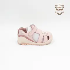 FAR WEST - Sandalias Niña Brissia Cuero Rosado