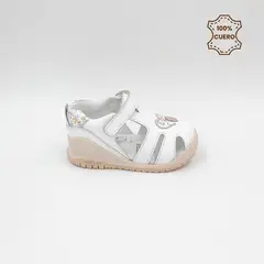 FAR WEST - Sandalias Niña Brissia Cuero Blanco