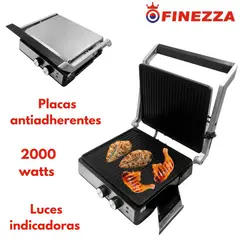 FINEZZA - Parrilla Electrica FZ 836SG Antiadherente con Bandeja recolectora de aceite