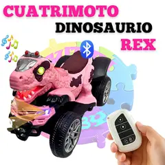 VOYAGE - CUATRIMOTO A BATERIA PARA NIÑOS DINOSAURIO REX CON CONTROL REMOTO - ROSADO