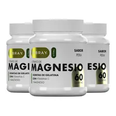 NIBRAY - Citrato de Magnesio con Vitamina C en Gomitas 3 Frascos Vital