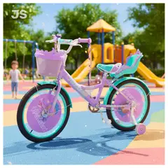 GENERICO - Bicicleta Infantil Aro 20 Con Canasto Y Ruedas De Apoyo - Niña