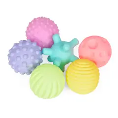 GENERICO - Set de 6 Pelotas Sensoriales Didácticas con Texturas para Bebés